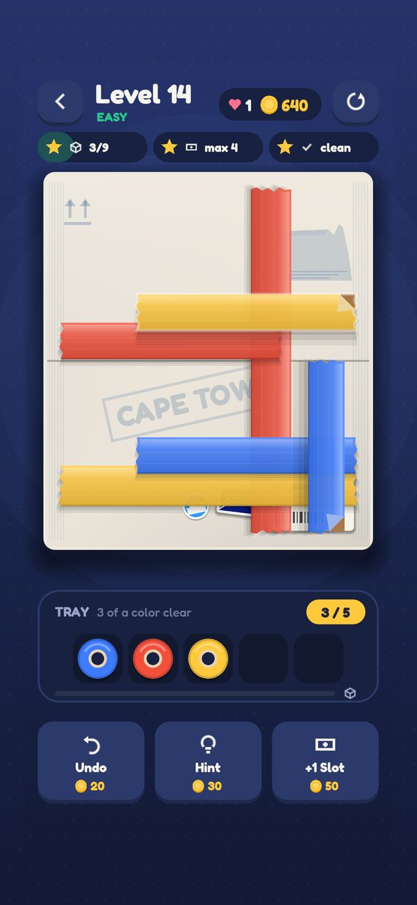 Peeling strips of tape off a box in Cape Town